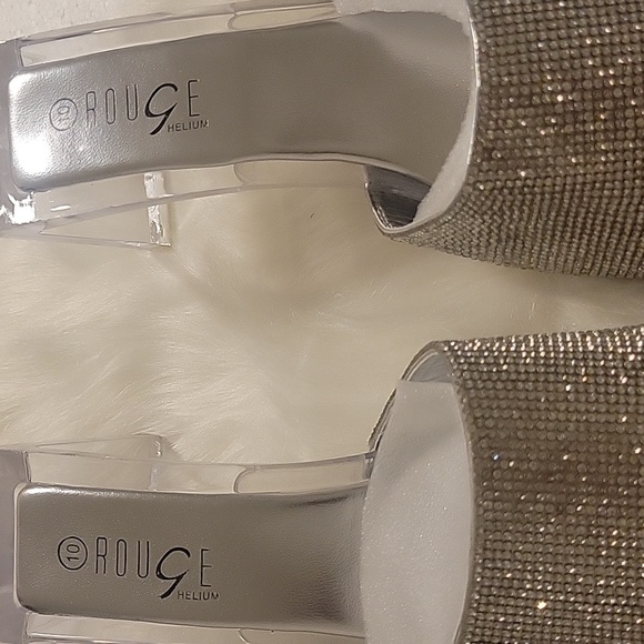 Clear/ Rhinestone Block Heels - Picture 2 of 5